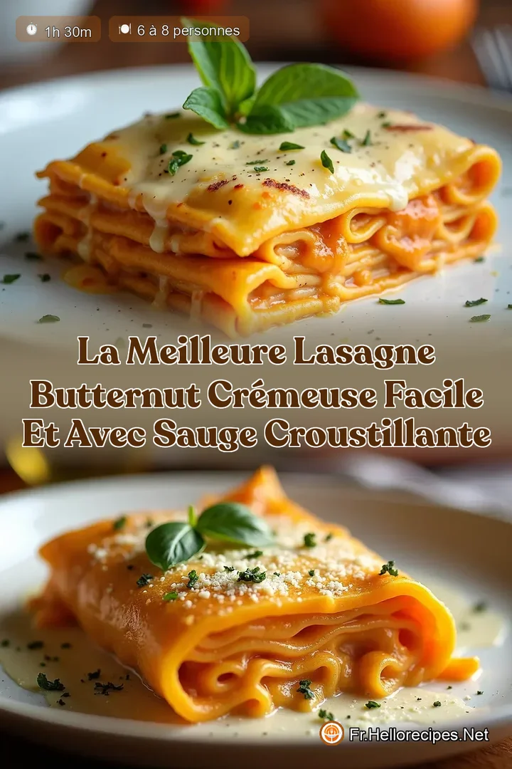 La Meilleure Lasagne Butternut Crémeuse Facile et Avec Sauge Croustillante