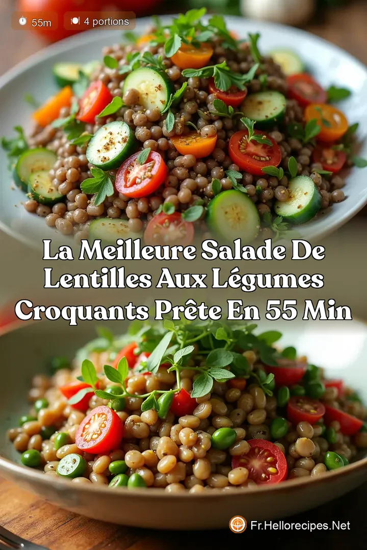 La Meilleure Salade de Lentilles aux Légumes Croquants Prête en 55 min