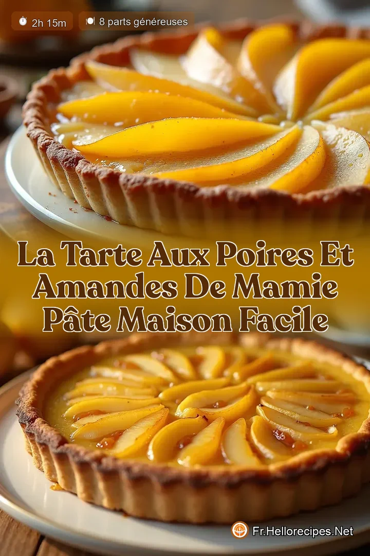 La Tarte aux Poires et Amandes de Mamie Pâte Maison Facile