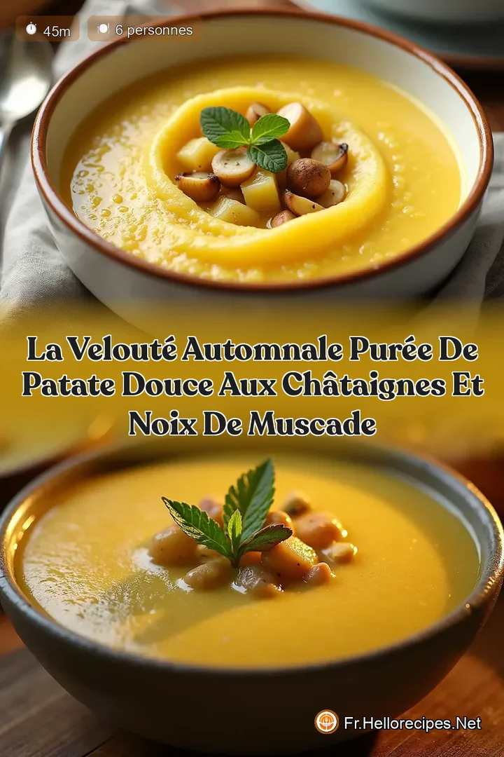 La Velouté Automnale Purée de Patate Douce aux Châtaignes et Noix de Muscade