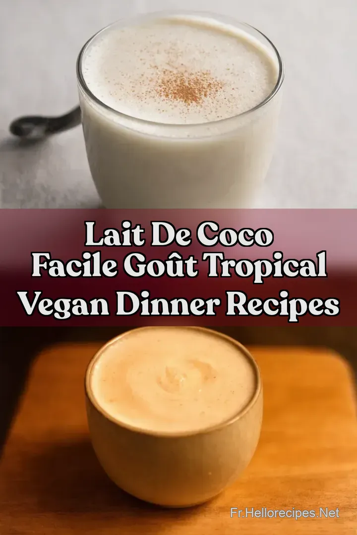 Lait de Coco Facile Go&ucirc;t Tropical Vegan Dinner Recipes