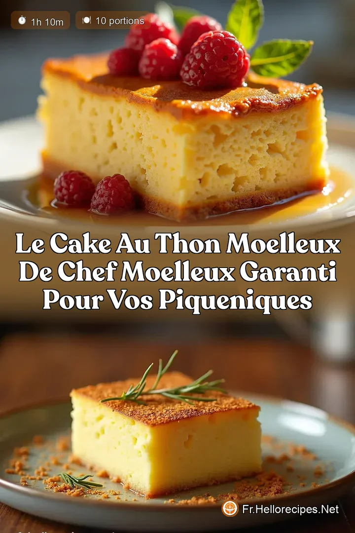 Le Cake au Thon Moelleux de Chef Moelleux Garanti pour Vos PiqueNiques