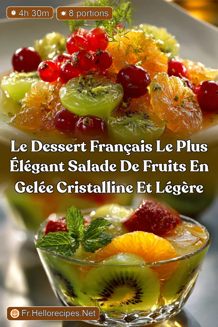 Le dessert fran&ccedil;ais le plus &eacute;l&eacute;gant Salade de fruits en gel&eacute;e cristalline et l&eacute;g&egrave;re