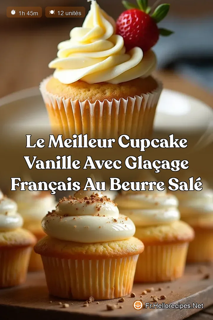 Le Meilleur Cupcake Vanille avec Glaçage Français au Beurre Salé
