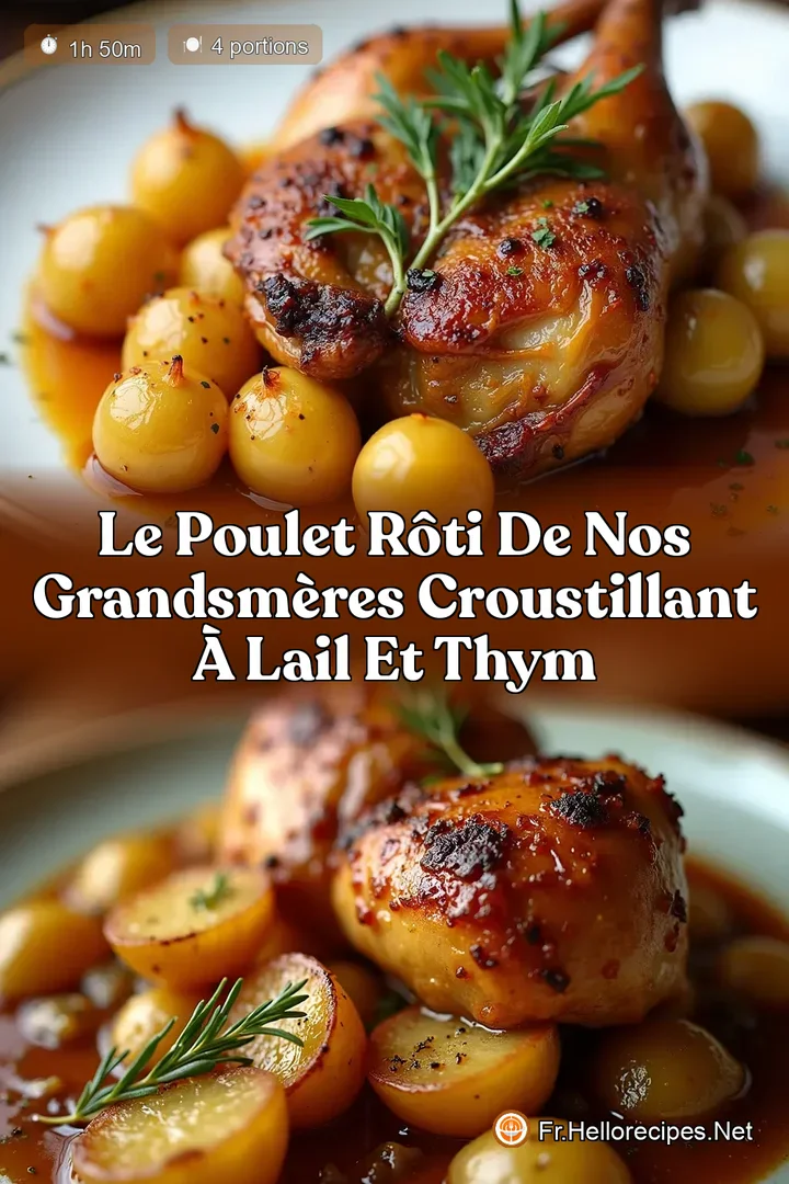 Le Poulet Rôti de nos GrandsMères Croustillant à lAil et Thym