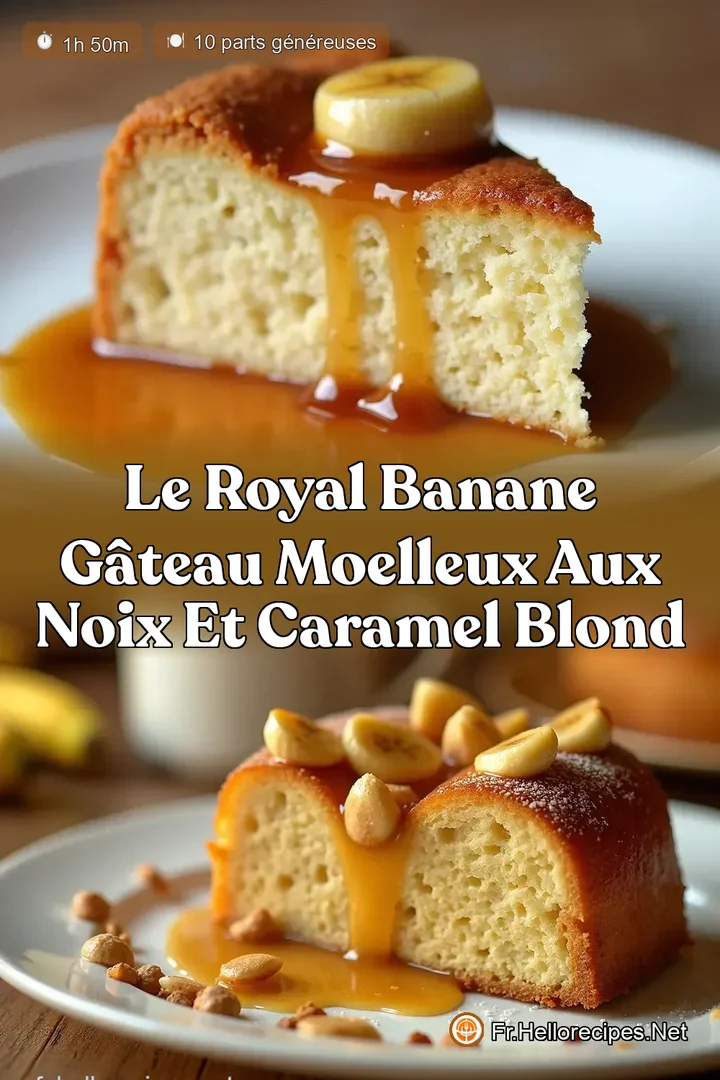 Le Royal Banane Gâteau Moelleux aux Noix et Caramel Blond