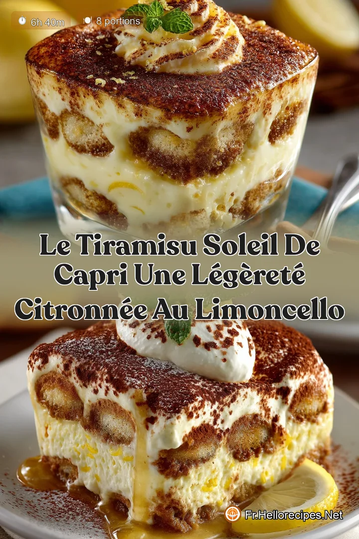 Le Tiramisu Soleil de Capri Une Légèreté Citronnée au Limoncello