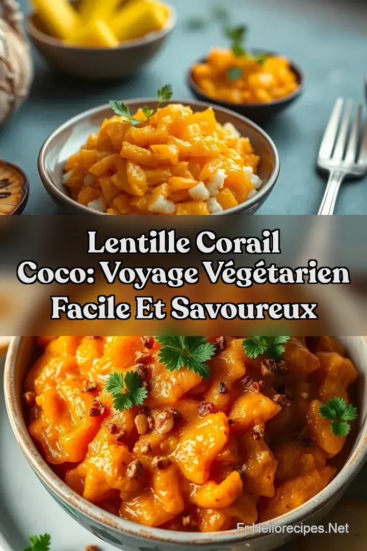 Lentille Corail Coco: Voyage Végétarien Facile et Savoureux : ÉPINGLER POUR PLUS TARD Lentille Corail Coco: Voyage Végétarien Facile et Savoureux