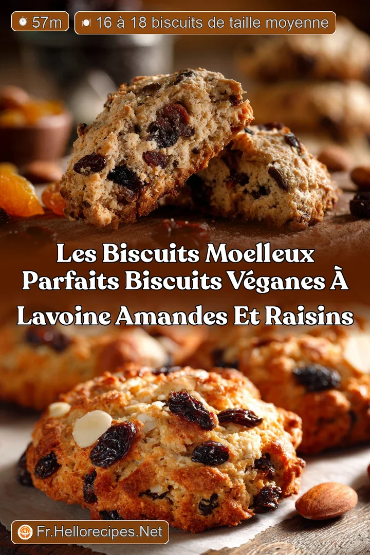 Les Biscuits Moelleux Parfaits Biscuits v&eacute;ganes &agrave; lavoine amandes et raisins