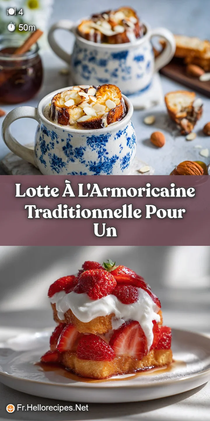 Appetizing close-up of tender monkfish simmering in a deeply colored, fragrant Armoricaine sauce, hinting at warmth and fl...