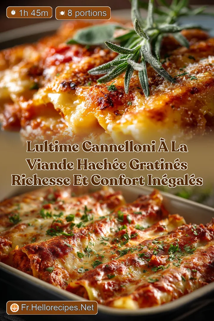 Lultime Cannelloni &agrave; la Viande Hach&eacute;e Gratin&eacute;s Richesse et Confort In&eacute;gal&eacute;s