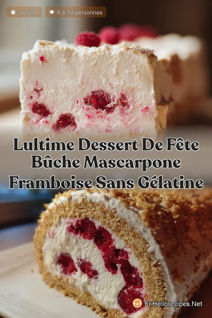 LUltime Dessert de Fête Bûche Mascarpone Framboise Sans Gélatine