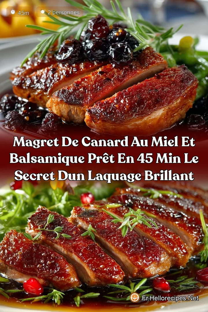 Magret de Canard au Miel et Balsamique Prêt en 45 min Le Secret dun Laquage Brillant