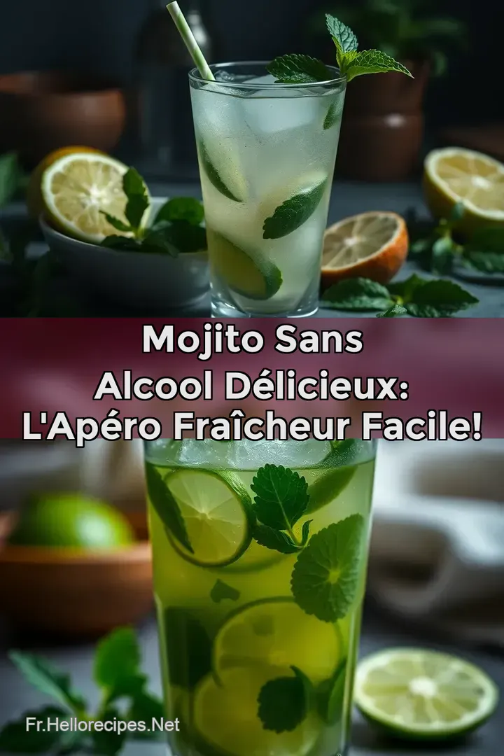 Mojito Sans Alcool Délicieux: L' Apéro Fraîcheur Facile! : ÉPINGLER POUR PLUS TARD Mojito Sans Alcool Délicieux: L' Apéro Fraîcheur Facile!