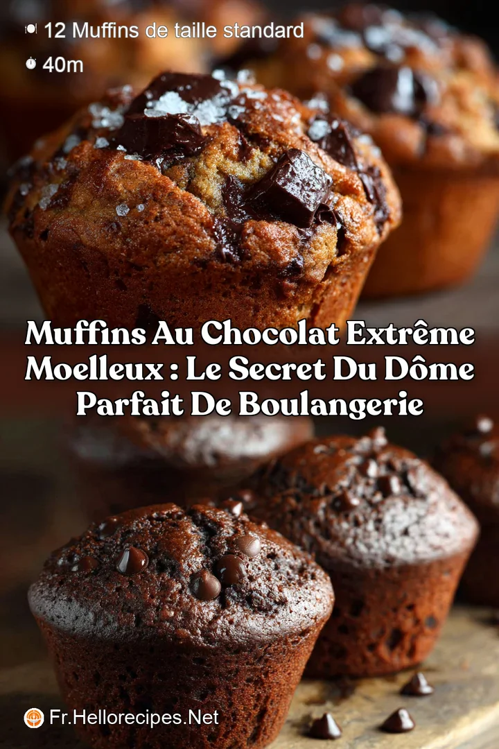 Muffins au chocolat Extr&ecirc;me Moelleux : Le secret du d&ocirc;me parfait de boulangerie