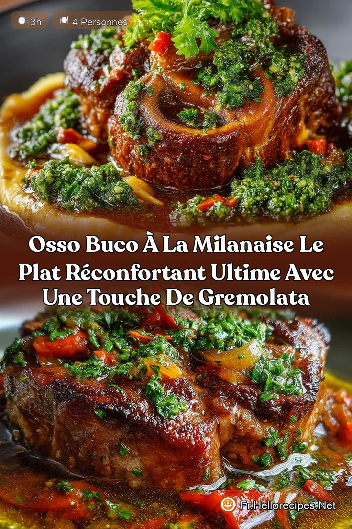 Osso Buco &agrave; la Milanaise Le plat r&eacute;confortant ultime avec une touche de Gremolata