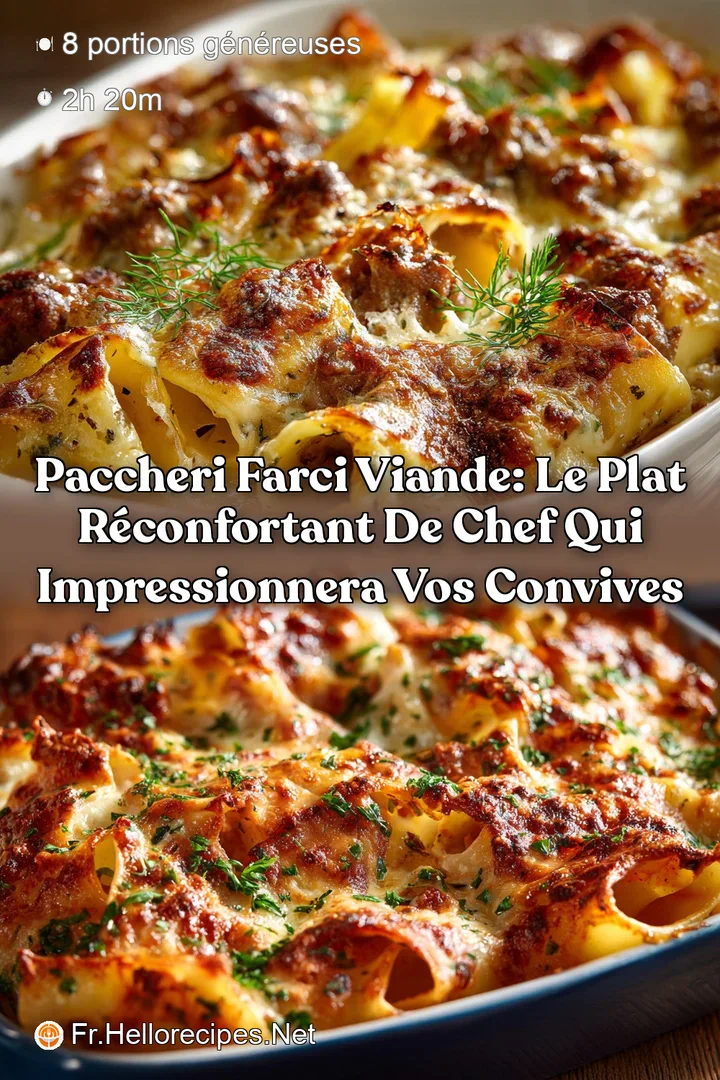 Paccheri Farci Viande: Le plat r&eacute;confortant de chef qui impressionnera vos convives