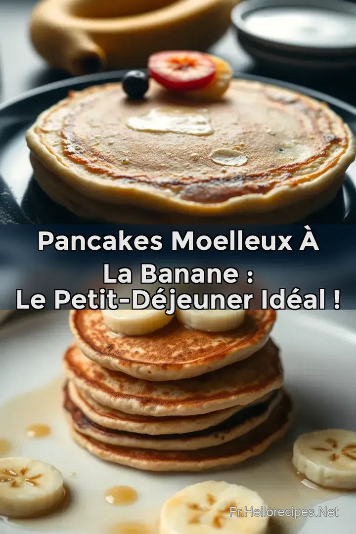 Pancakes Moelleux à la Banane : Le Petit-Déjeuner Idéal ! : ÉPINGLER POUR PLUS TARD Pancakes Moelleux à la Banane : Le Petit-Déjeuner Idéal !