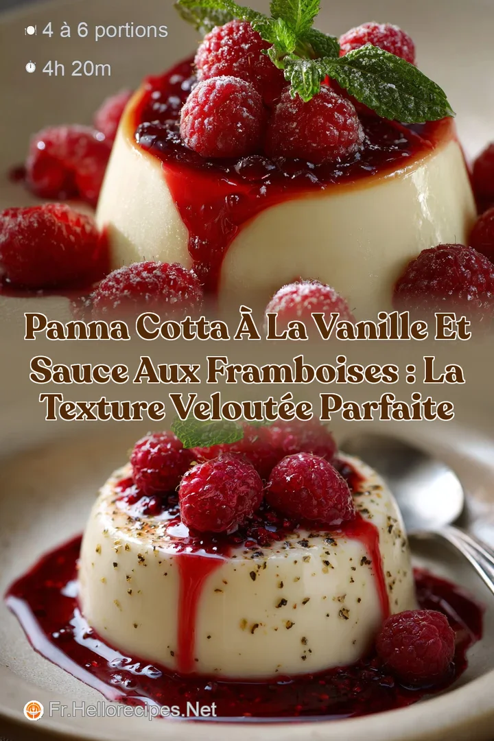 Panna Cotta &agrave; la vanille et sauce aux framboises : la texture velout&eacute;e parfaite