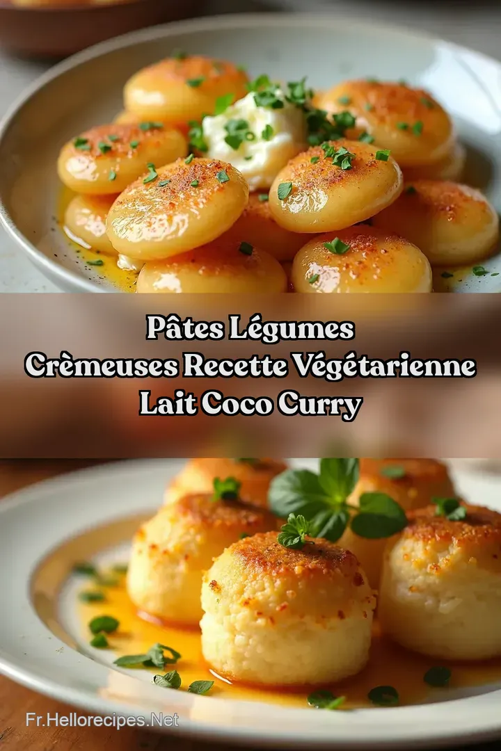 P&acirc;tes L&eacute;gumes Cr&egrave;meuses Recette V&eacute;g&eacute;tarienne Lait Coco Curry
