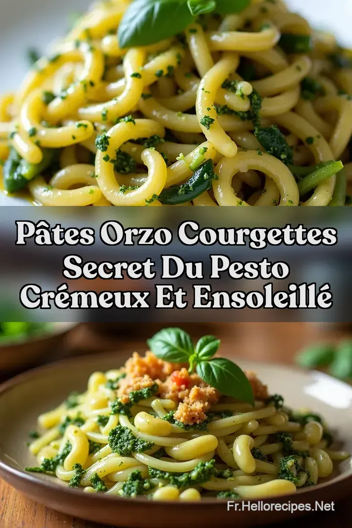 P&acirc;tes Orzo Courgettes Secret du Pesto Cr&eacute;meux et Ensoleill&eacute;