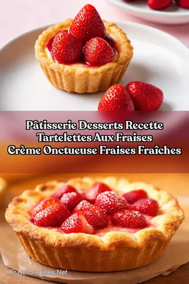 Pâtisserie Desserts Recette Tartelettes aux Fraises Crème Onctueuse Fraises Fraîches : ÉPINGLER POUR PLUS TARD Pâtisserie Desserts Recette Tartelettes aux Fraises Crème Onctueuse Fraises Fraîches