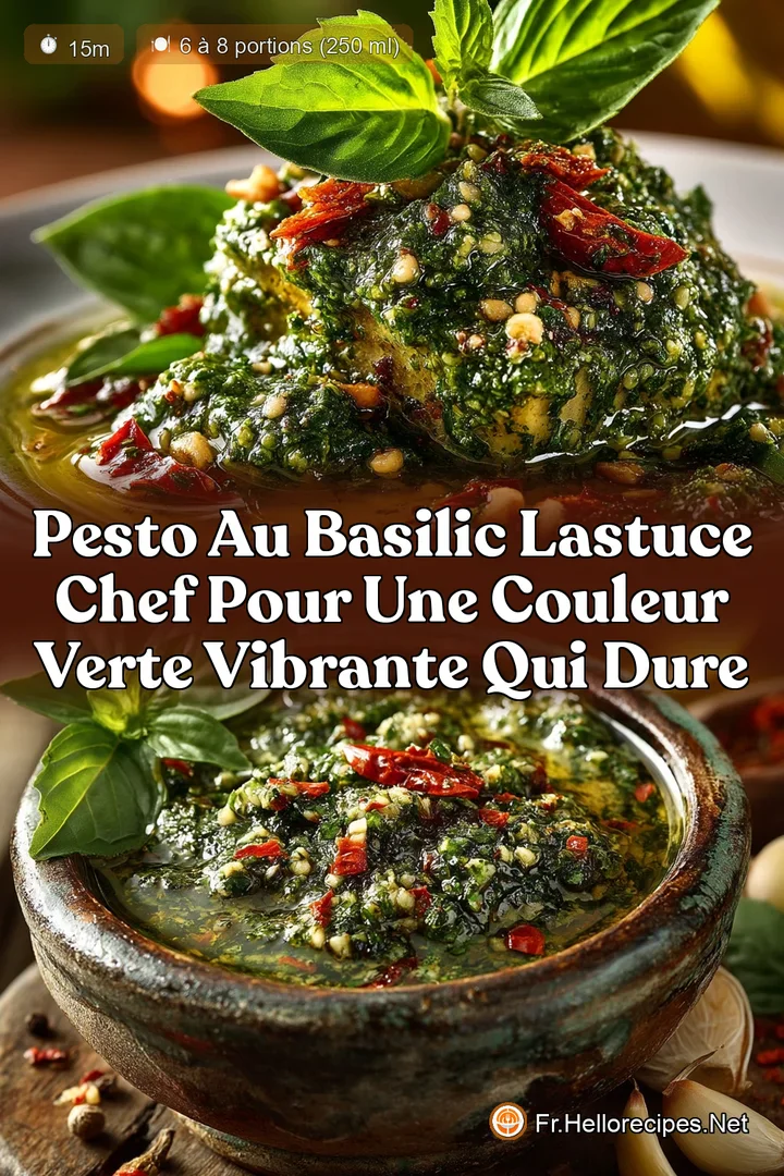 Pesto au Basilic Lastuce Chef pour une couleur verte vibrante qui dure