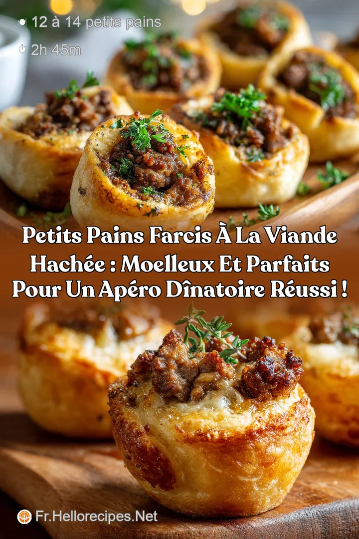 Petits pains farcis &agrave; la viande hach&eacute;e : moelleux et parfaits pour un ap&eacute;ro d&icirc;natoire r&eacute;ussi !