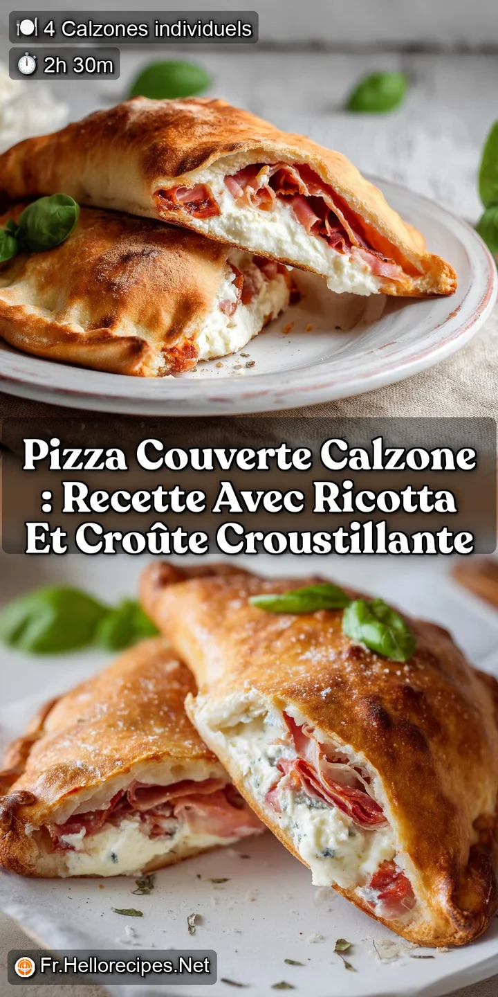Pizza Couverte Calzone : Recette avec Ricotta et Cro&ucirc;te Croustillante