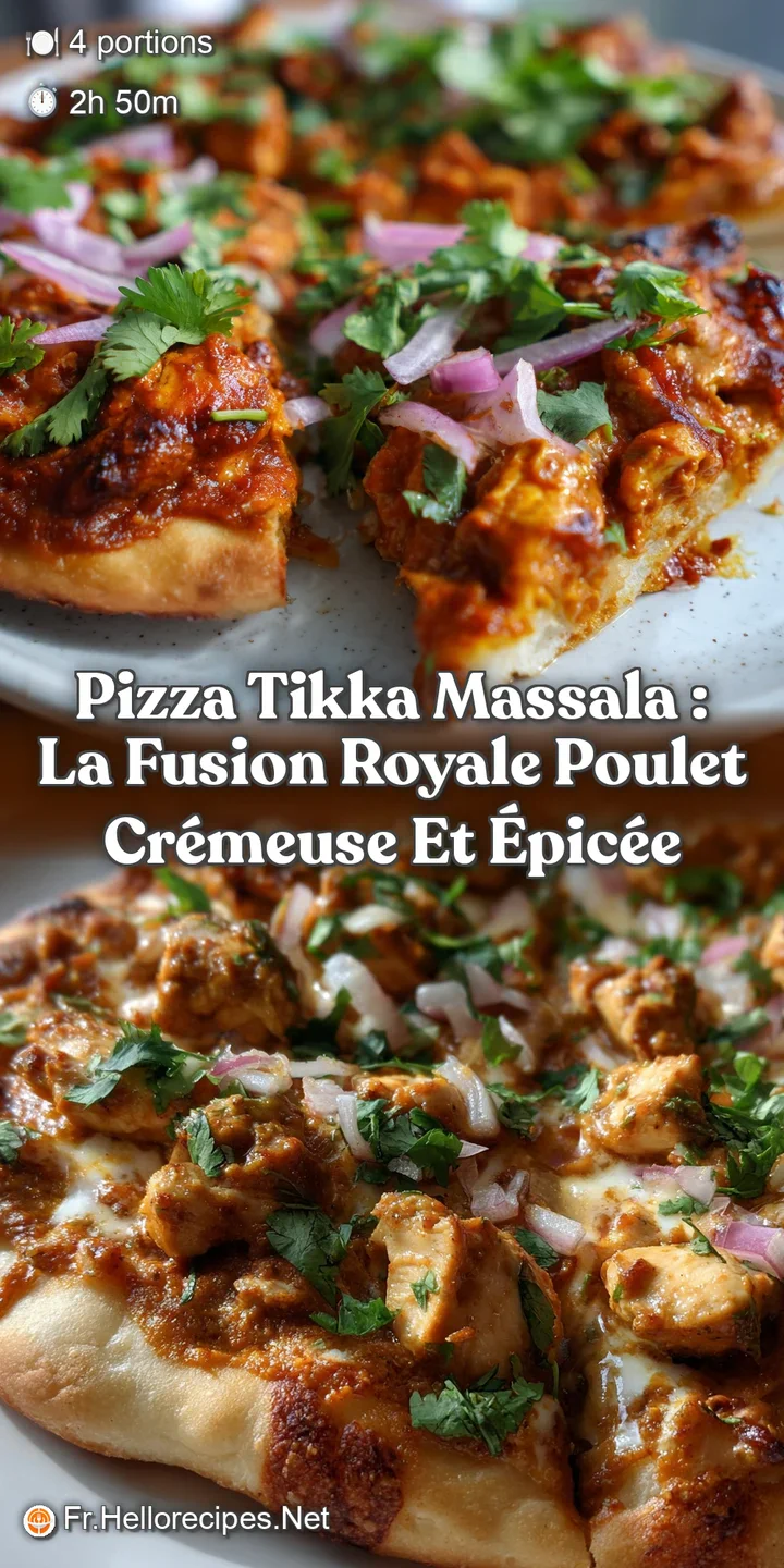 Pizza Tikka Massala : La Fusion Royale Poulet Cr&eacute;meuse et &Eacute;pic&eacute;e