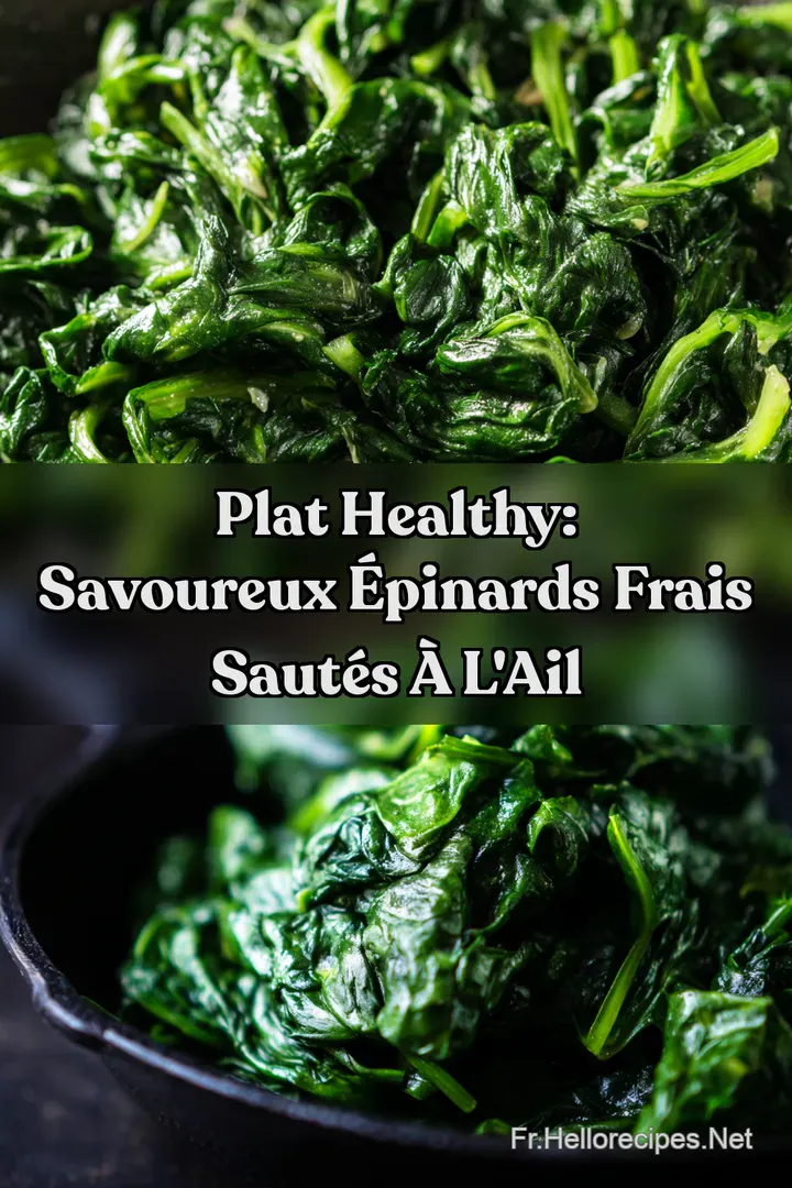 Plat Healthy: Savoureux Épinards Frais Sautés à l' Ail : ÉPINGLER POUR PLUS TARD Plat Healthy: Savoureux Épinards Frais Sautés à l' Ail