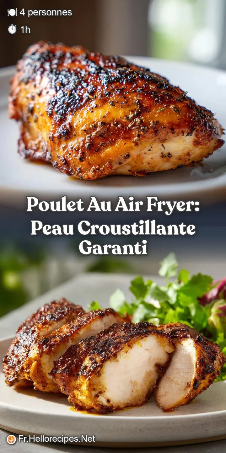 Close-up reveals the chicken's deeply browned, crackling skin, its rendered fat glistening invitingly, promising juicy fla...