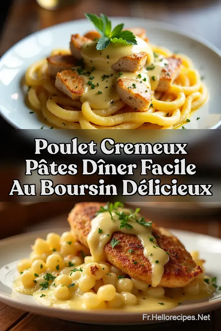 Poulet Cremeux P&acirc;tes D&icirc;ner Facile au Boursin D&eacute;licieux