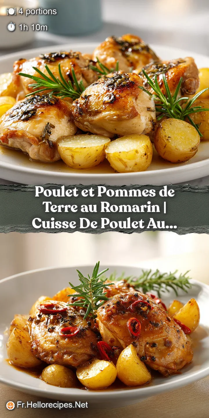 Close-up of a juicy, roasted chicken thigh with crackling skin and fragrant rosemary sprigs.