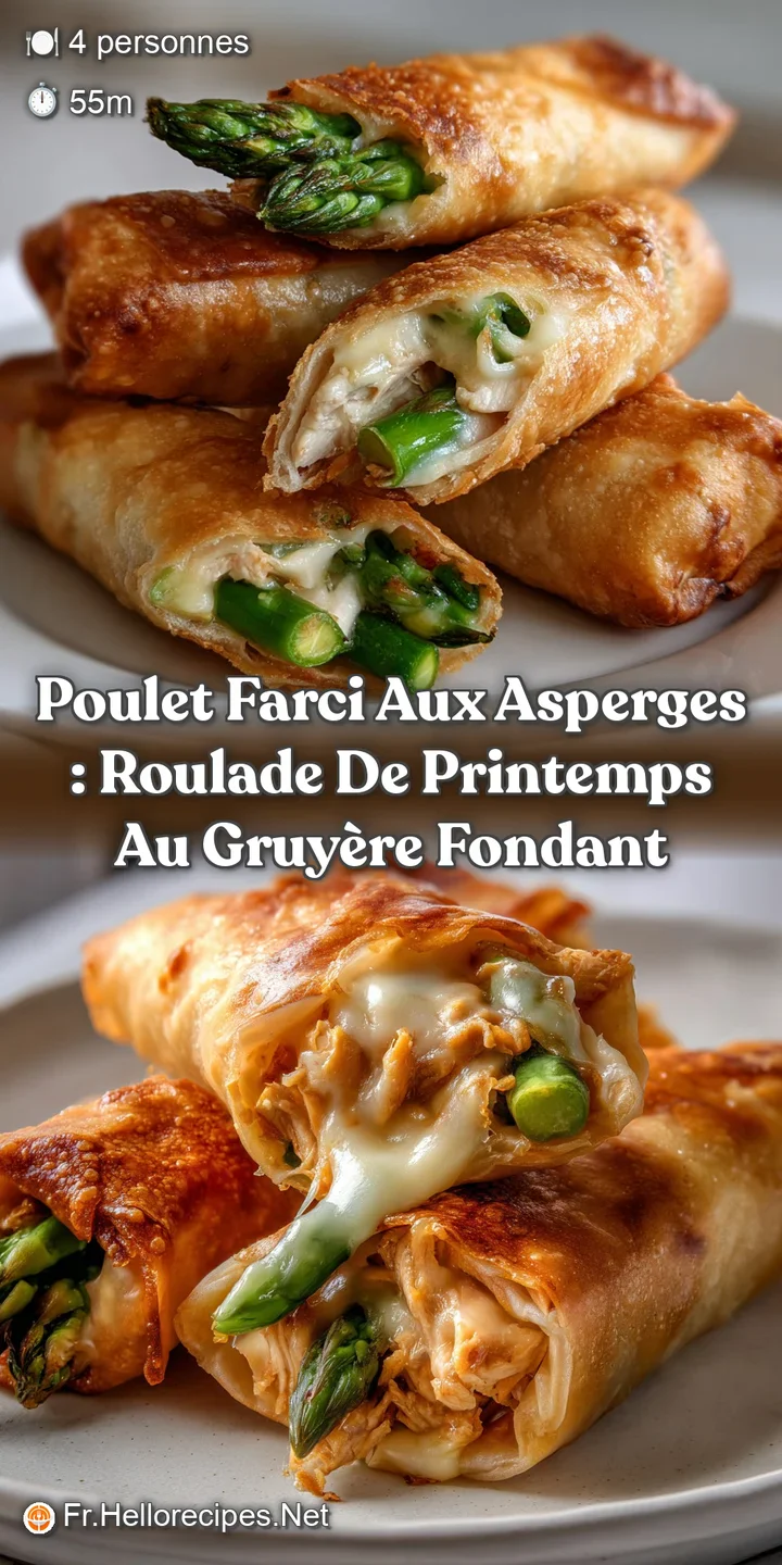 Poulet farci aux asperges : Roulade de Printemps au Gruy&egrave;re Fondant