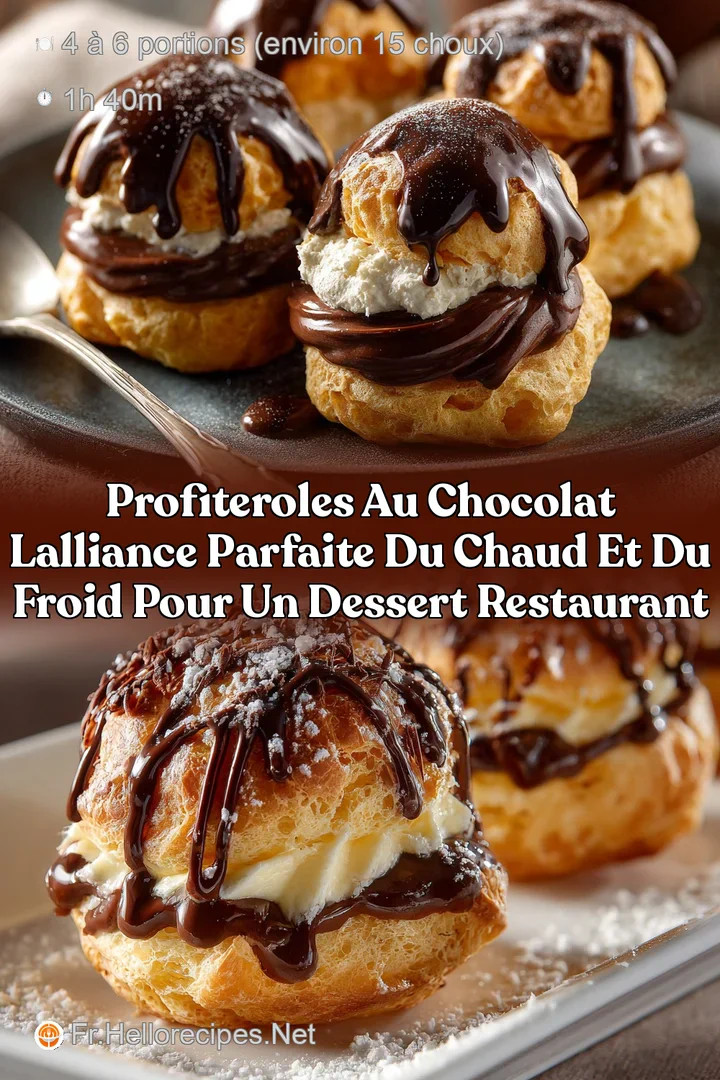 Profiteroles au chocolat Lalliance parfaite du chaud et du froid pour un dessert restaurant