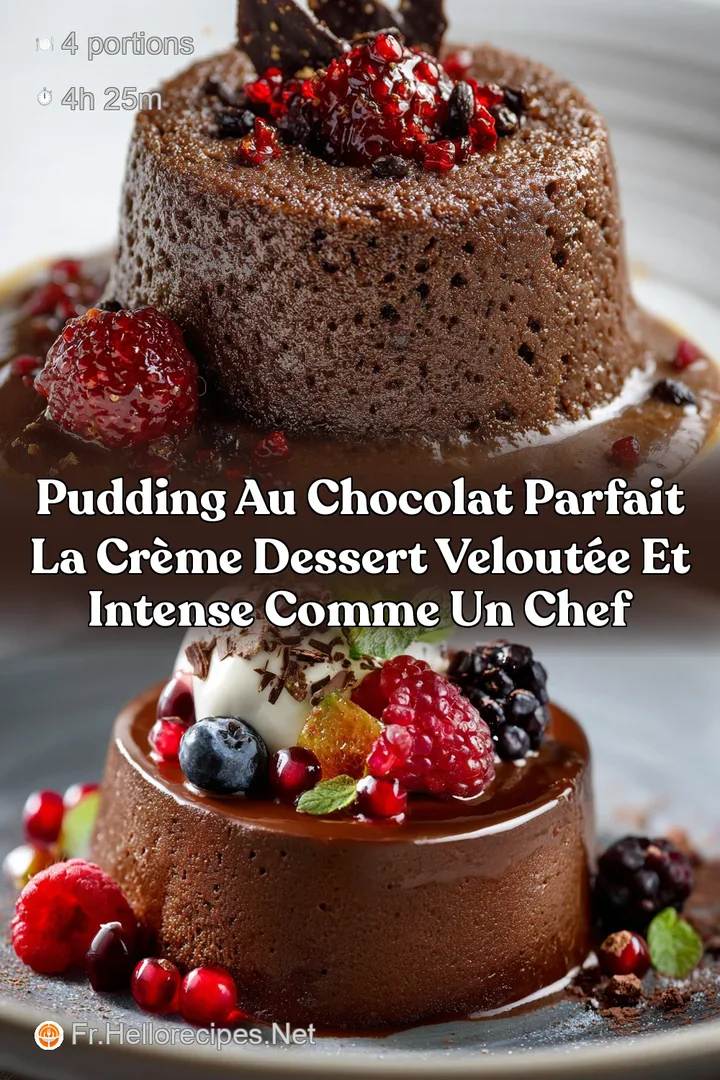 Pudding au chocolat parfait La cr&egrave;me dessert velout&eacute;e et intense comme un chef