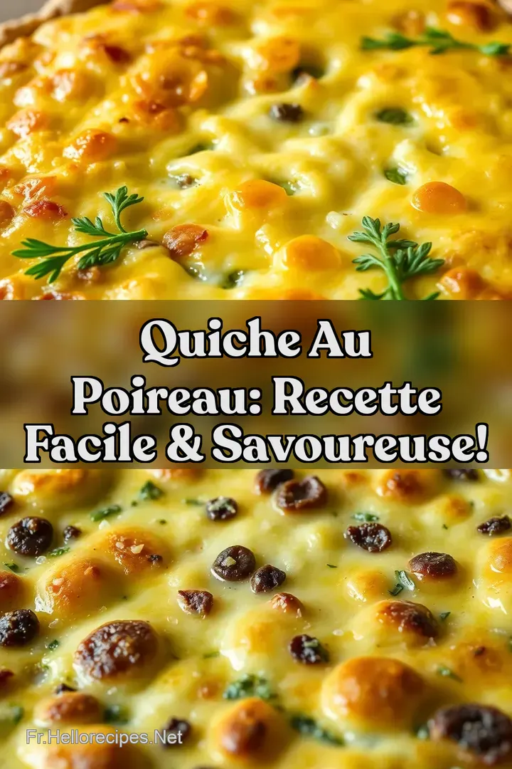 Quiche au Poireau: Recette Facile & Savoureuse! : ÉPINGLER POUR PLUS TARD Quiche au Poireau: Recette Facile & Savoureuse!