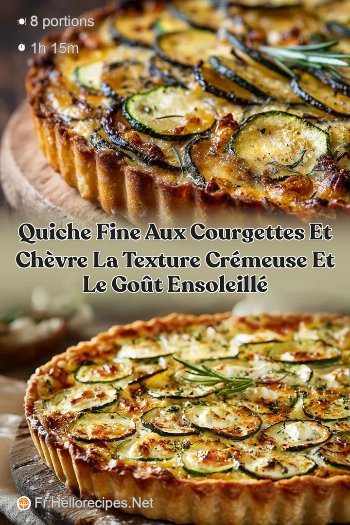 Quiche fine aux courgettes et ch&egrave;vre la texture cr&eacute;meuse et le go&ucirc;t ensoleill&eacute;
