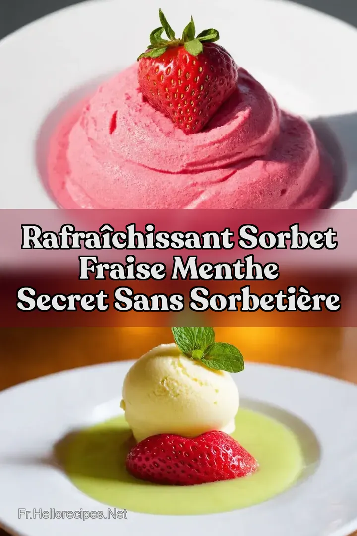 Rafra&icirc;chissant Sorbet Fraise Menthe Secret sans sorbeti&egrave;re