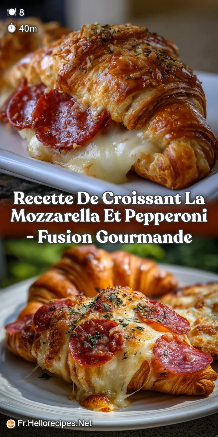 Recette de Croissant la Mozzarella et Pepperoni - Fusion Gourmande