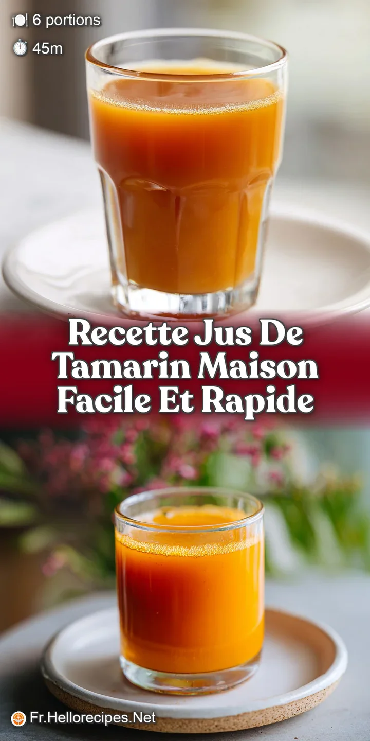 Close-up of chilled tamarind juice; the reddish-brown drink with visible ginger pieces hints at a tangy, invigorating flavor.
