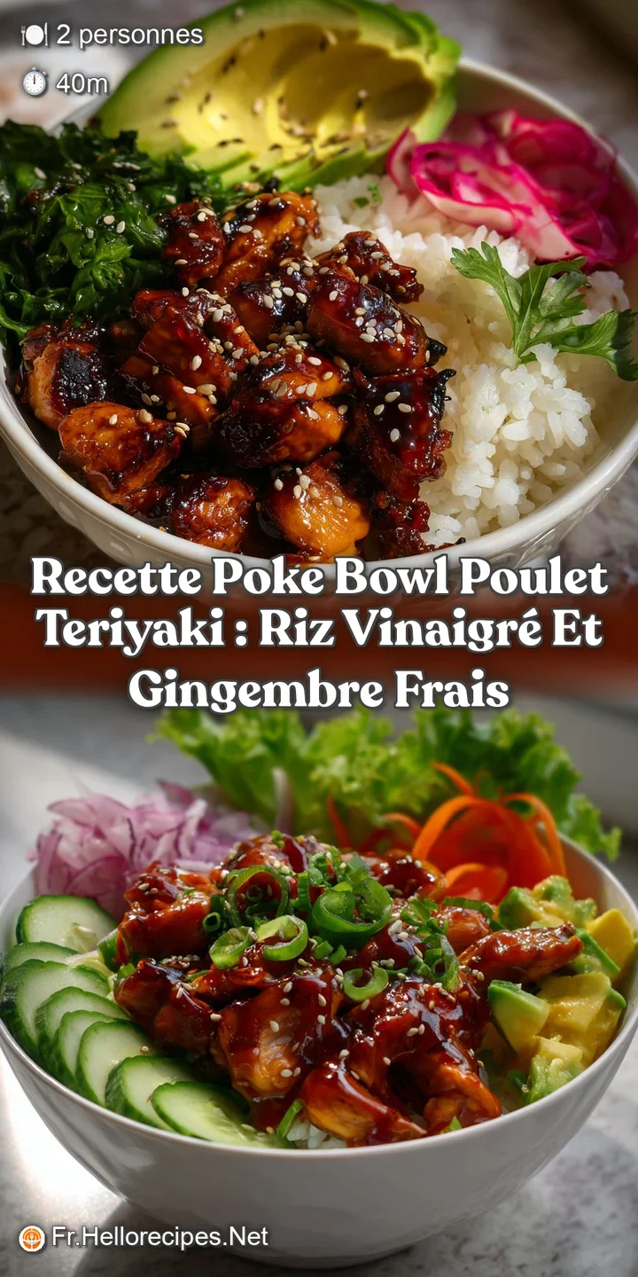 Recette Poke Bowl Poulet Teriyaki : Riz Vinaigr&eacute; et Gingembre Frais