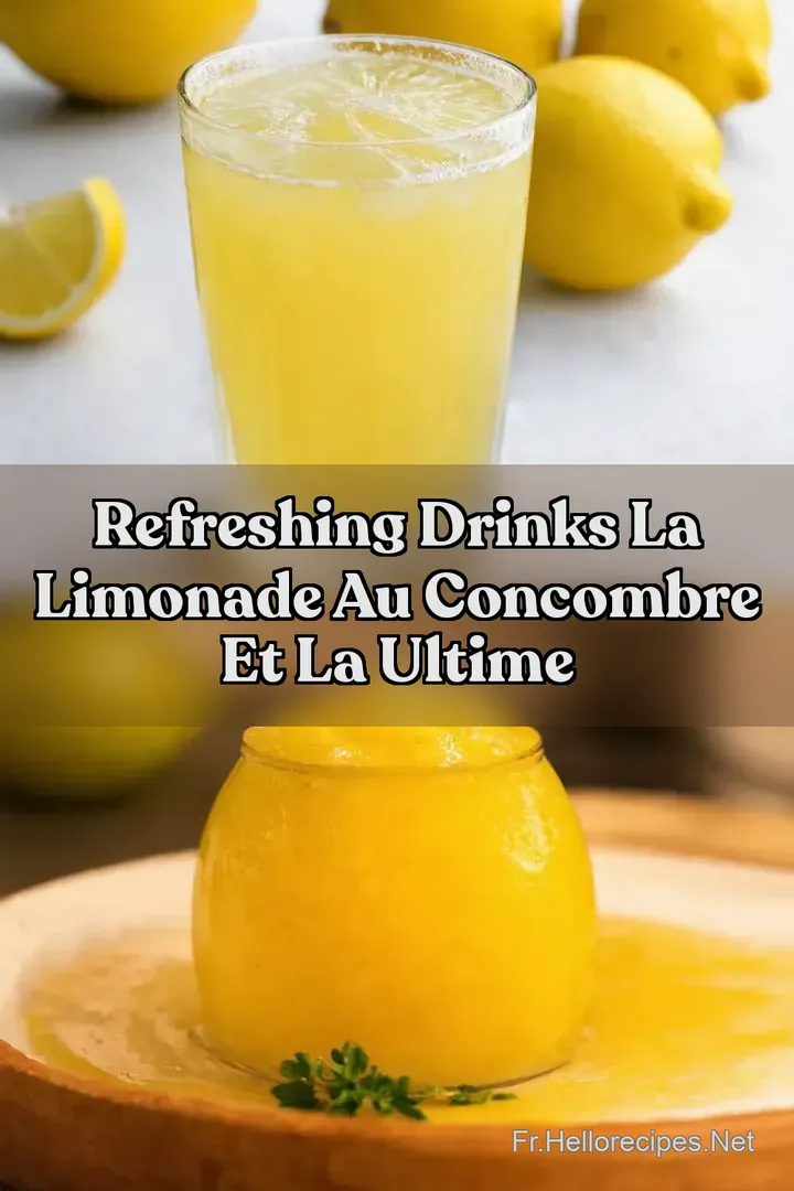 Refreshing Drinks La Limonade au concombre et la Ultime
