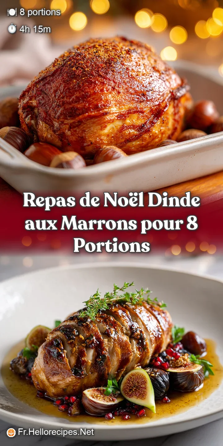 Close-up of moist turkey slices and plump chestnuts, bathed in savory gravy with visible herbs and a hint of steam, evokin...