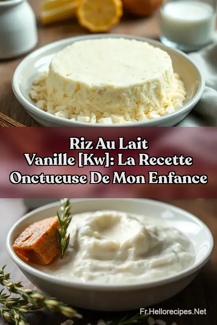 Riz au Lait Vanille [kw]: La Recette Onctueuse de Mon Enfance