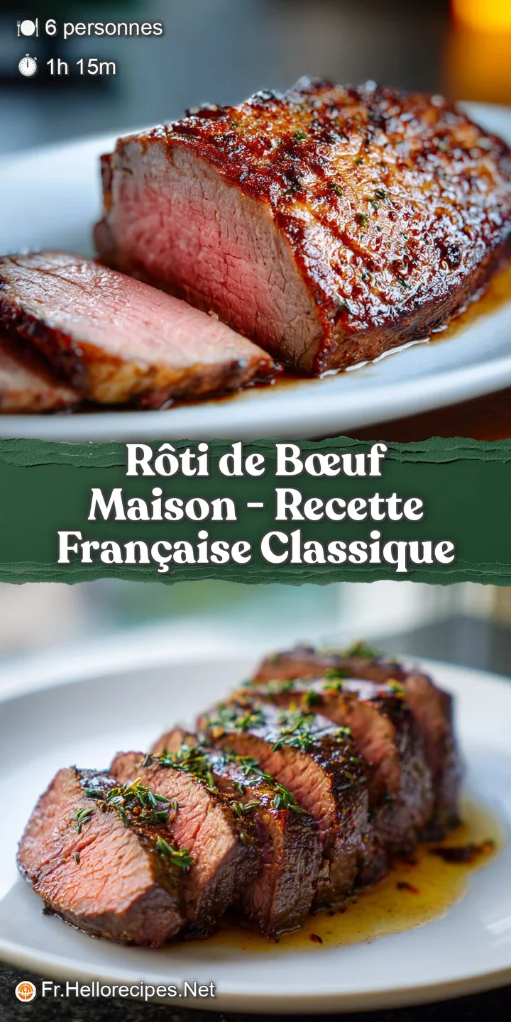 Close-up of juicy roast beef, showing a perfectly browned crust and a succulent pink center, hinting at a flavorful, tende...