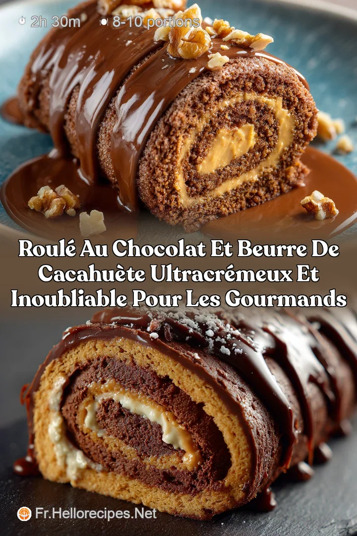 Roul&eacute; au chocolat et beurre de cacahu&egrave;te ultracr&eacute;meux et inoubliable pour les gourmands