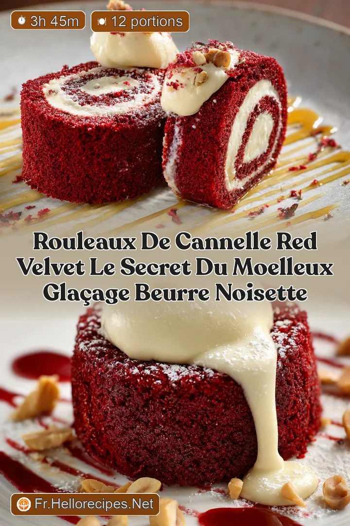 Rouleaux de Cannelle Red Velvet Le Secret du Moelleux Gla&ccedil;age Beurre Noisette