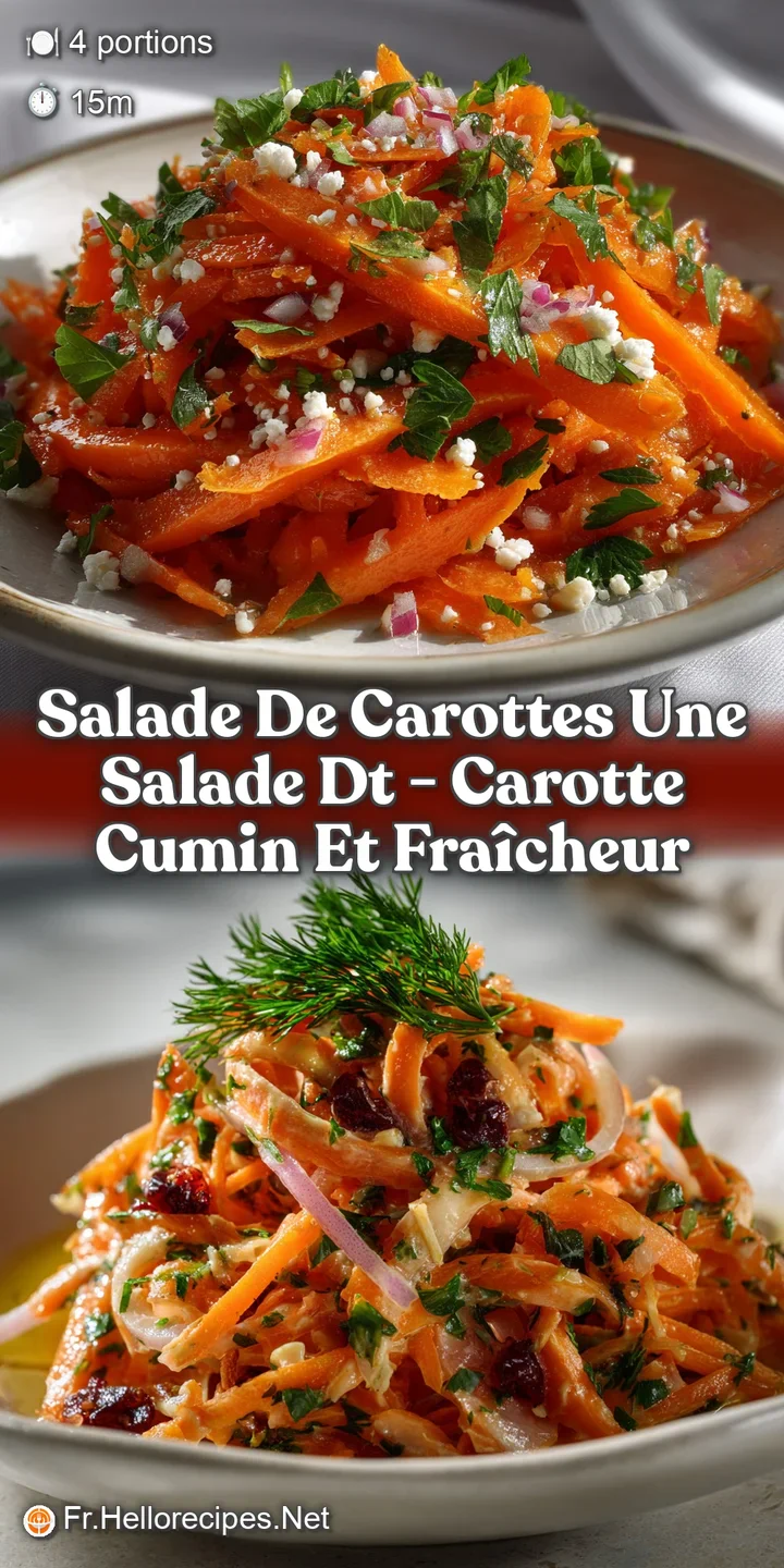 Close-up of a refreshing carrot salad with visible dressing. Orange carrot ribbons, green parsley, and the glisten of a li...